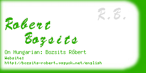 robert bozsits business card