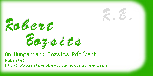 robert bozsits business card